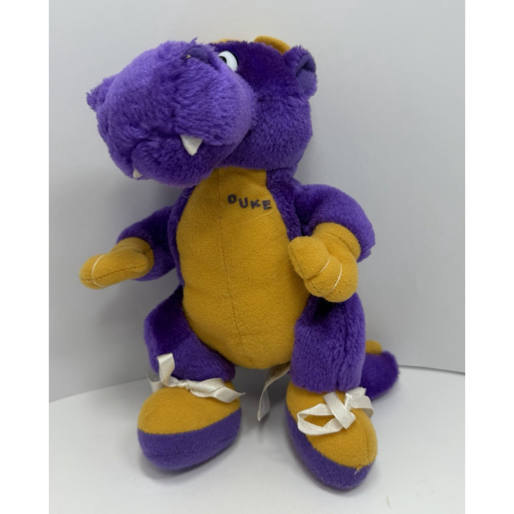 Vintage 1999 Nanco Duke 6" Plush Stuffed Dragon Purple Yellow Dutch Wonderland